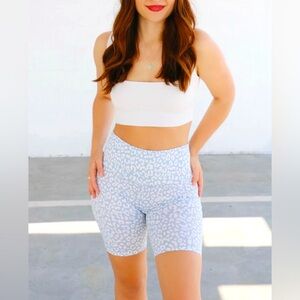 Treasure Blue Cheetah Biker Shorts